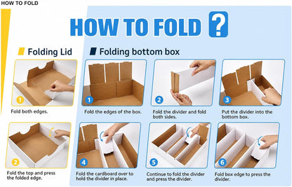Trading Card Storage Box Holds 3200 Standard Sized Trading Cards, 4 Row Cardboard Card Organizer for TCG, MTG, Sports Cards, Stackable